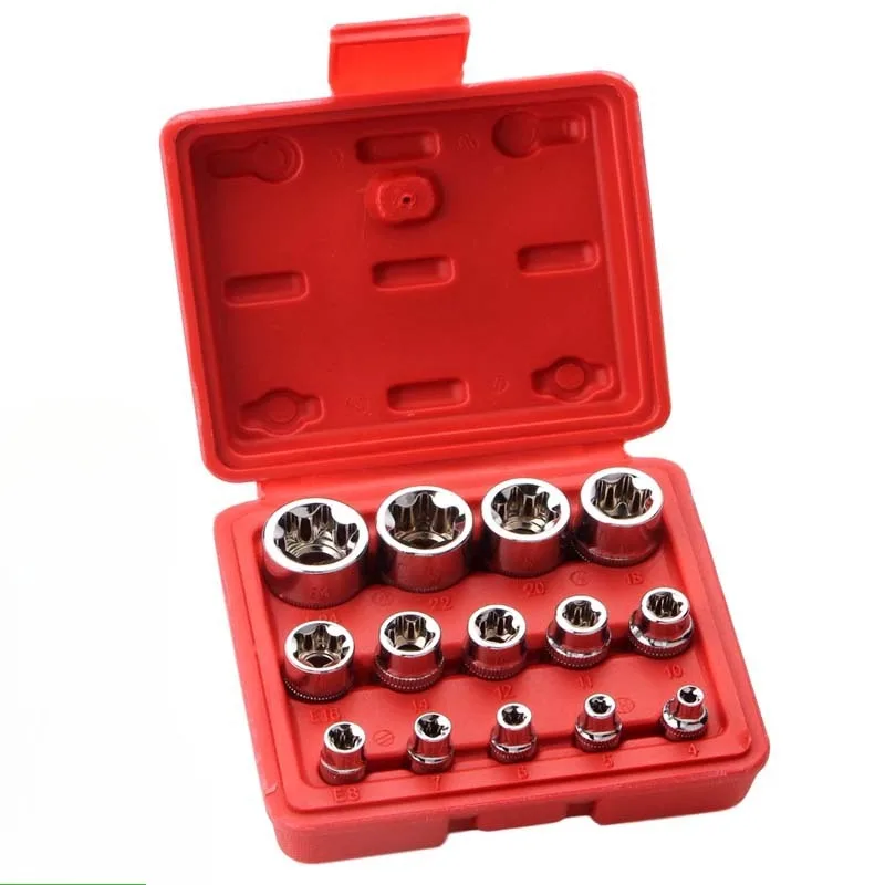 BIESUO 14-piece E-type Sleeve Set / 6-corner Plum Sleeve/Auto Repair Kit/auto Repair Machine Repair Kit
BIESUO 14-piece E-type Sleeve Set / 6-corner Plum Sleeve/Auto Repair Kit/auto Repair Machine Repair Kit