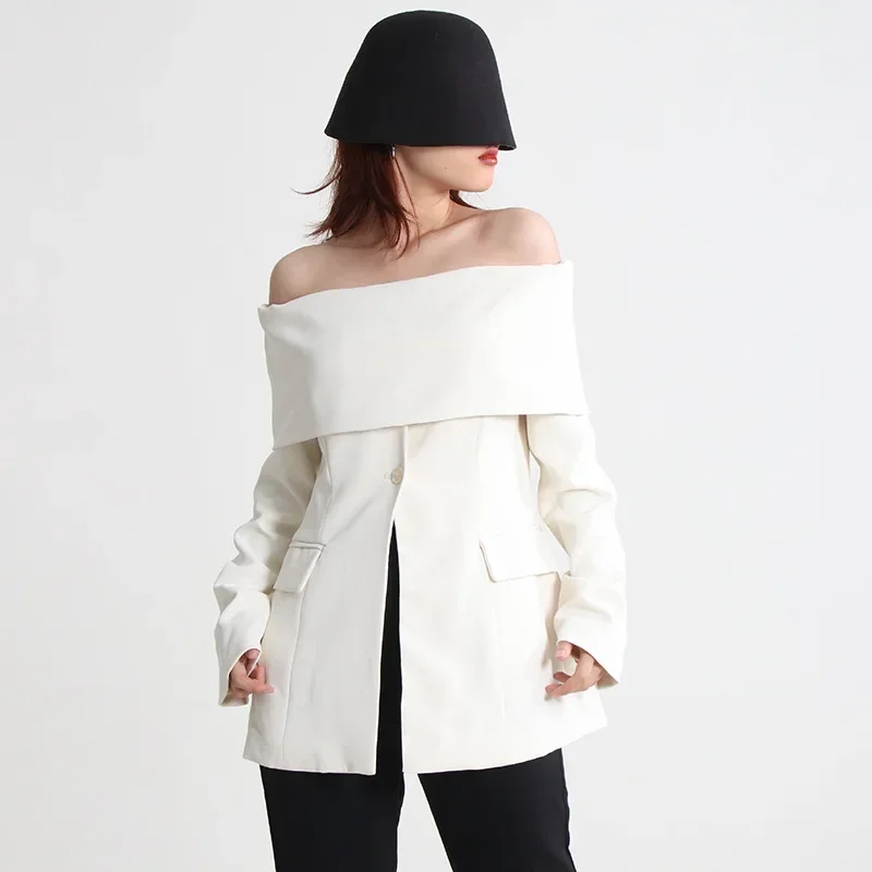 Off-shoulder Coats Women's Sexy Blazer Spring Fashion Outifits Female Long Sleeve Jacket Casual Office Lady Business Suits
Off-shoulder Coats Women's Sexy Blazer Spring Fashion Outifits Female Long Sleeve Jacket Casual Office Lady Business Suits