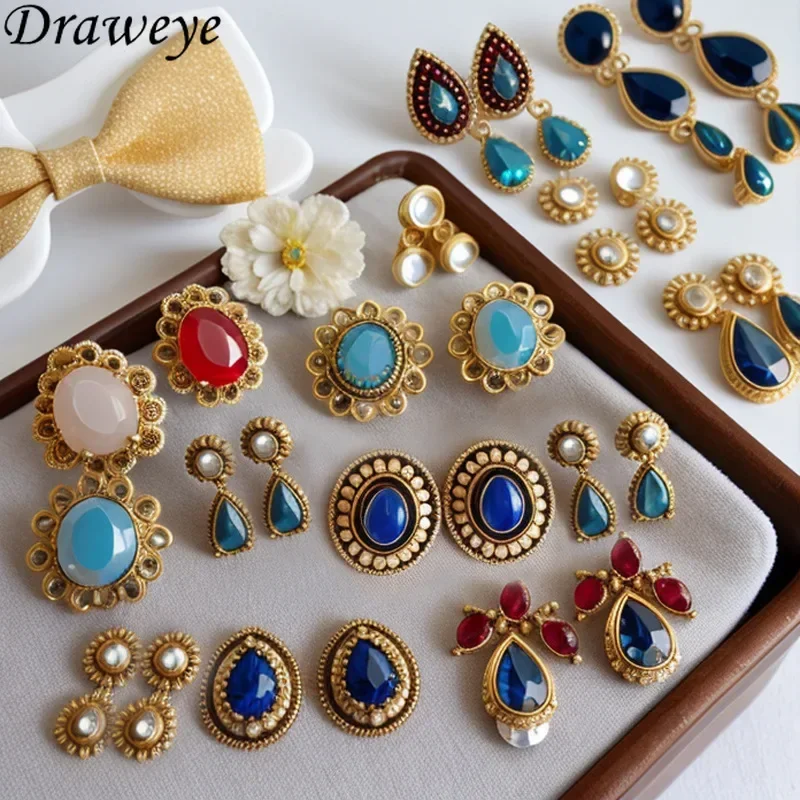 Draweye Flowers Pearls Earrings for Women Korean Fashion Vintage Water Drop Jewelry Party Luxury Elegant Pendientes Mujer
Draweye Flowers Pearls Earrings for Women Korean Fashion Vintage Water Drop Jewelry Party Luxury Elegant Pendientes Mujer