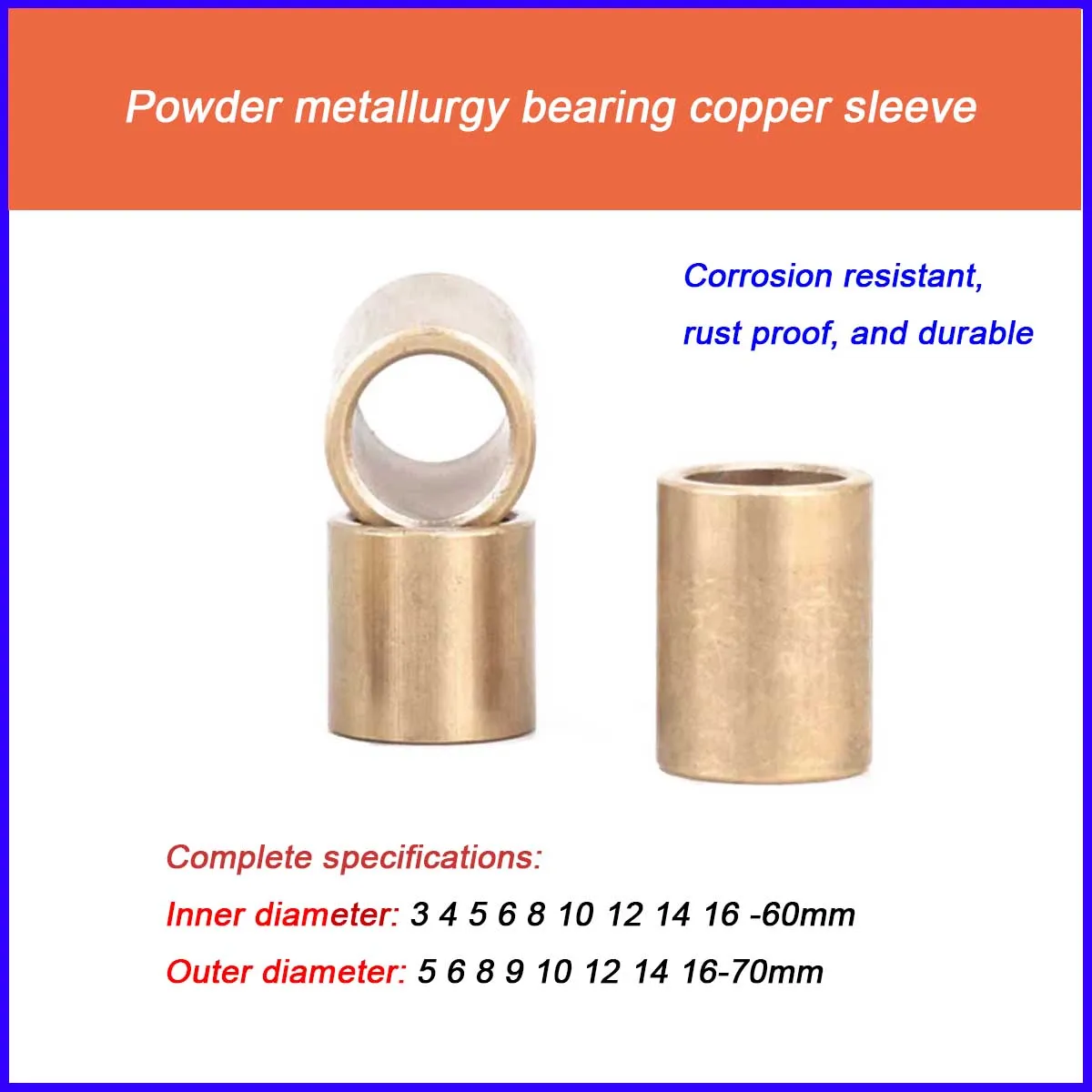 Metallurgical oil bearing copper sleeve/brass bushing lining thin inner diameter M10M12M14M16M18M20M25
Metallurgical oil bearing copper sleeve/brass bushing lining thin inner diameter M10M12M14M16M18M20M25
