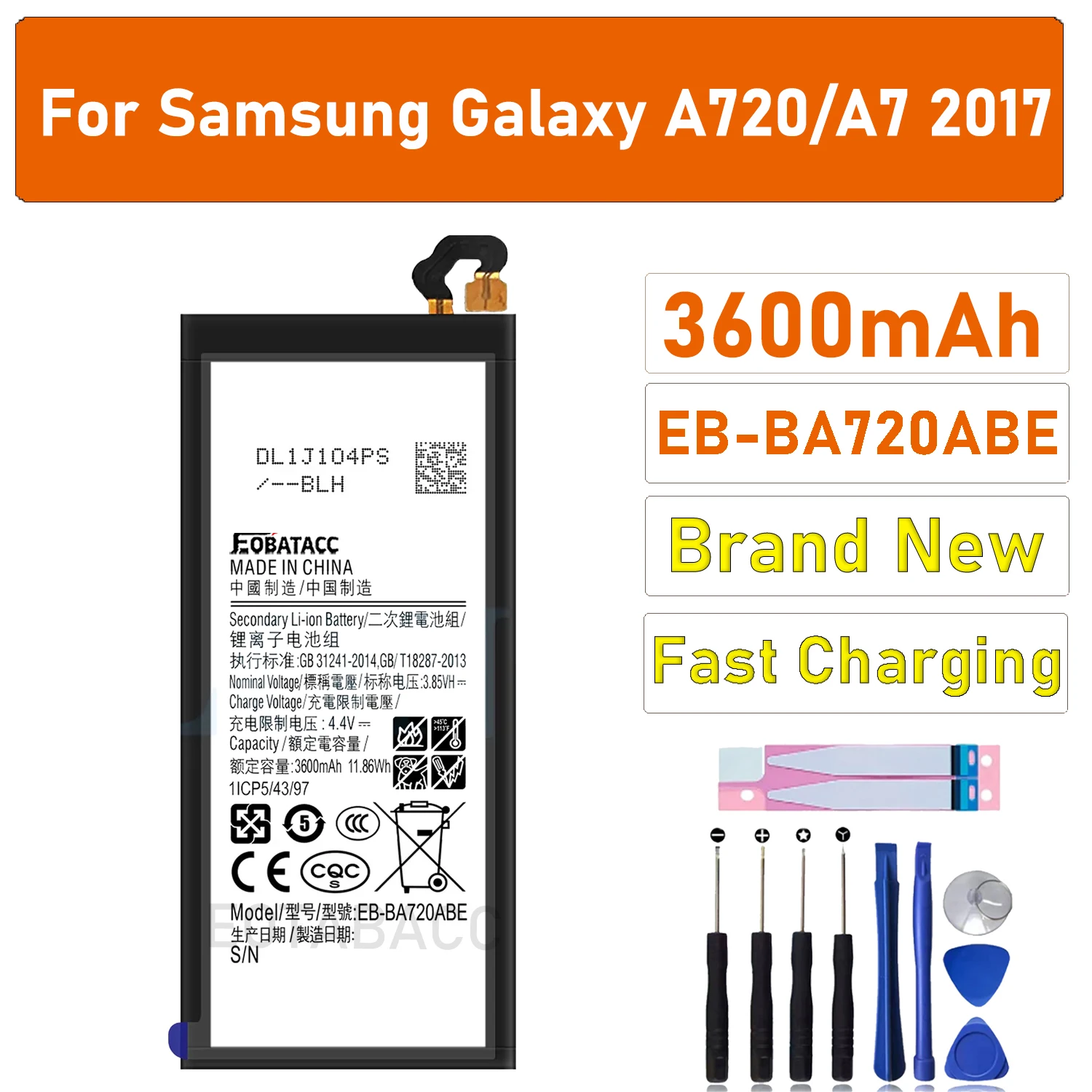 2025 YEARS EOTABACC High Quality 100% Original EB-BA720ABE Battery For Samsung A720/A7 2017 Battery+Tools 
2025 YEARS EOTABACC High Quality 100% Original EB-BA720ABE Battery For Samsung A720/A7 2017 Battery+Tools