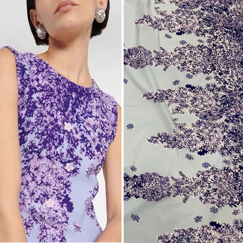 Purple Flower Pure Cotton Printed Fabric Spring Summer European and American Fashion Show Women's Dress Diy High Cloth Fabric
Purple Flower Pure Cotton Printed Fabric Spring Summer European and American Fashion Show Women's Dress Diy High Cloth Fabric