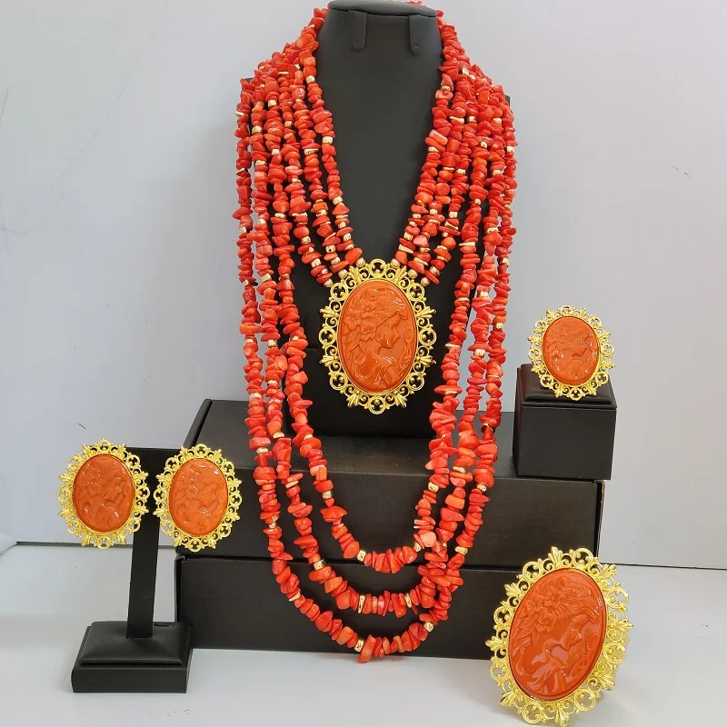 New Handmade Original Coral Bead Jewelry Set Nigerian Wedding
New Handmade Original Coral Bead Jewelry Set Nigerian Wedding