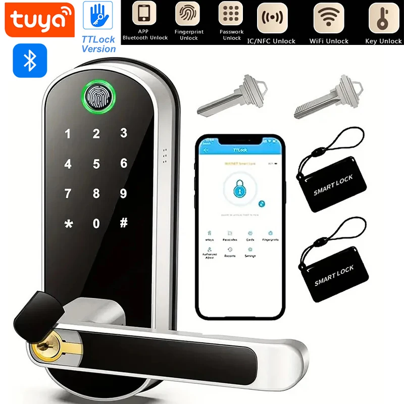 Tuya or TTLock APP Smart Door Lock Password Unlocking Remote Control Fingerprint Locks Keyless Touchscreen IP67 with IC Cards
Tuya or TTLock APP Smart Door Lock Password Unlocking Remote Control Fingerprint Locks Keyless Touchscreen IP67 with IC Cards