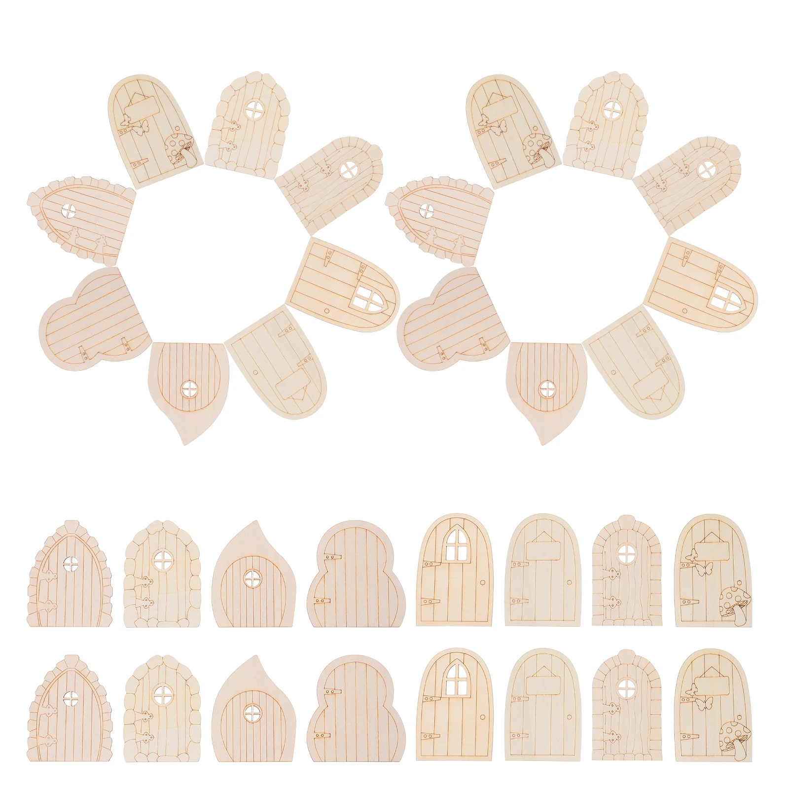 40pcs Wooden Doors Kit Unfinished Miniature Diy Craft Doors Natural Wood Blanks Fairy Garden Mini House Accessories For Tree
40pcs Wooden Doors Kit Unfinished Miniature Diy Craft Doors Natural Wood Blanks Fairy Garden Mini House Accessories For Tree