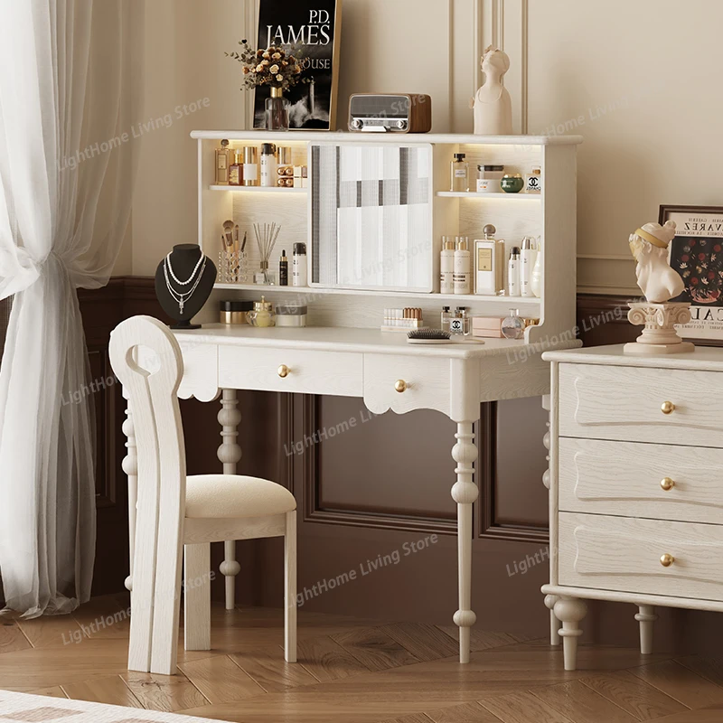 American French Dressing Table Bedroom White Girls Makeup Dressing Table Black Mirror Set Woman Modern Schminktisch Furniture
American French Dressing Table Bedroom White Girls Makeup Dressing Table Black Mirror Set Woman Modern Schminktisch Furniture