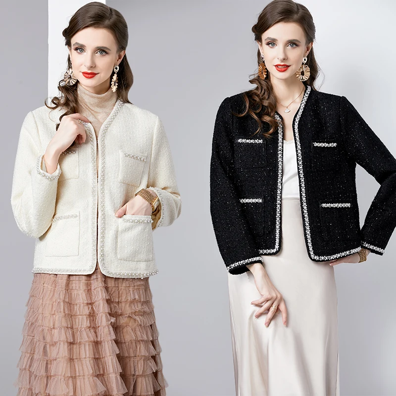 Bonnie thea Autumn High Quality French Tweed Jacket Coat Women Small Fragrance Elegant Short Coat Outerwear
Bonnie thea Autumn High Quality French Tweed Jacket Coat Women Small Fragrance Elegant Short Coat Outerwear