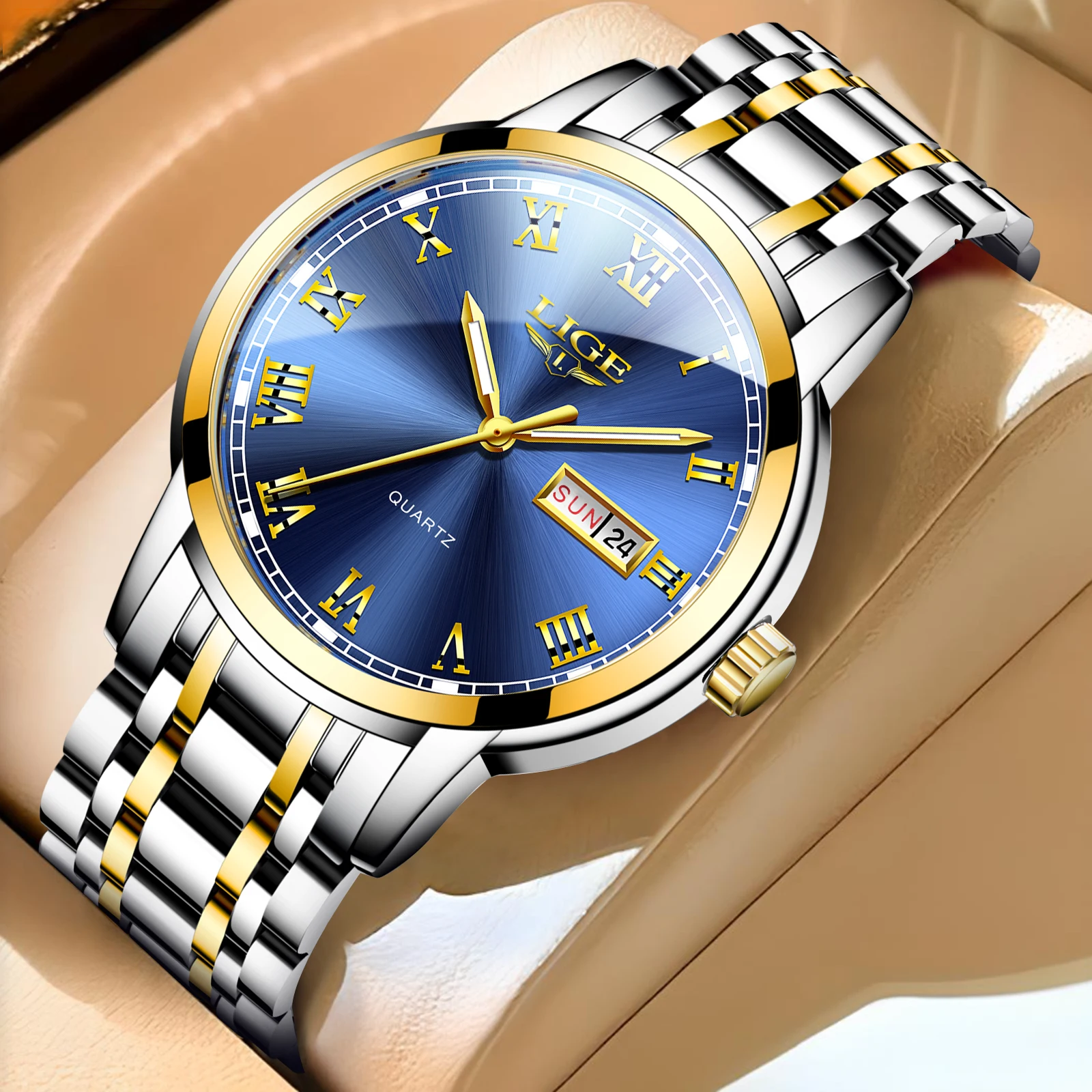Relogio Masculino LIGE Gold Men Watch Waterproof Stainless Steel with date week Quartz Watches Men's Luxury Business Dress Clock
Relogio Masculino LIGE Gold Men Watch Waterproof Stainless Steel with date week Quartz Watches Men's Luxury Business Dress Clock