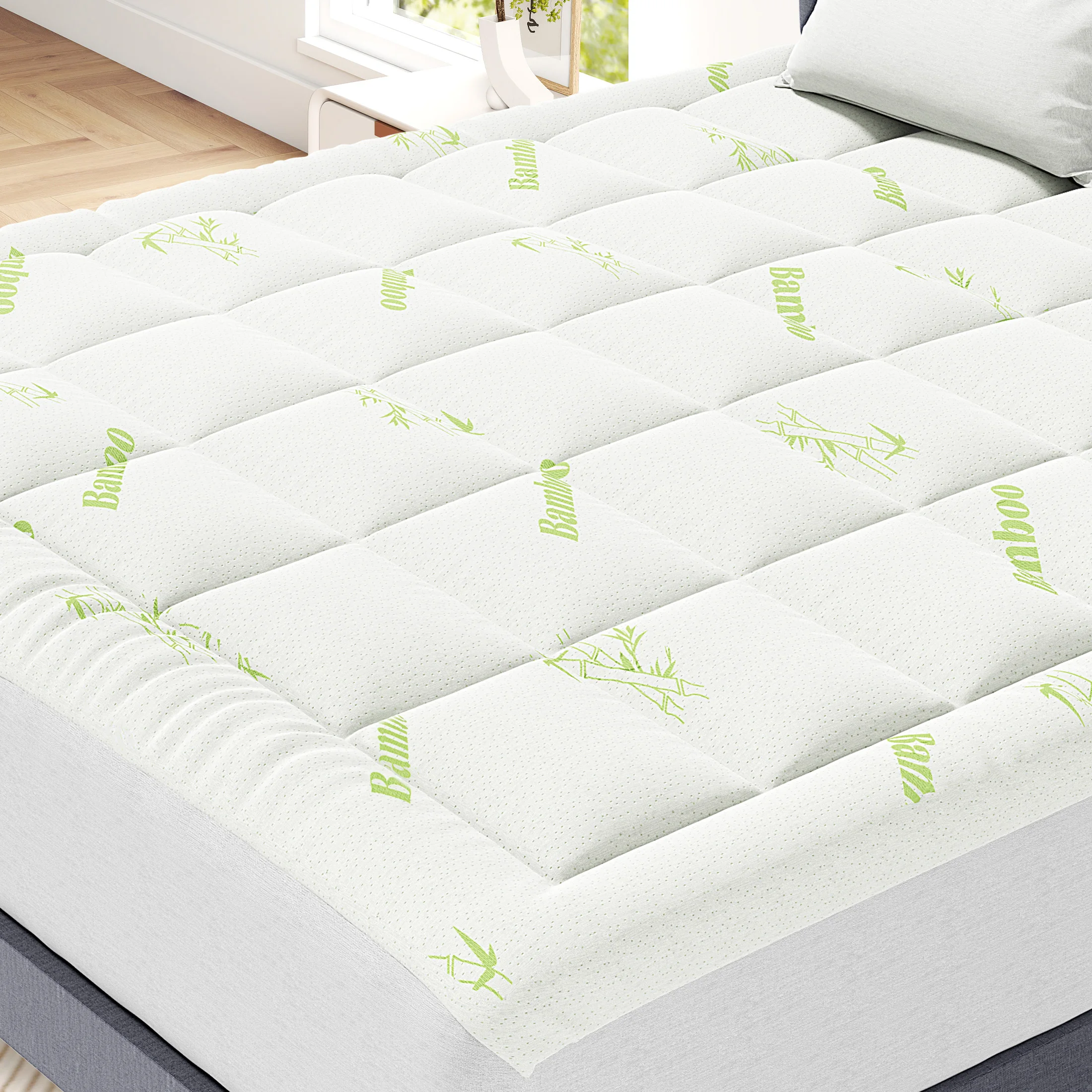 JHK Soft Mattress Topper Full Size Viscose Made from Bamboo Pillow Top Mattress Pad for Breathable Cooling Back Pain Relief
JHK Soft Mattress Topper Full Size Viscose Made from Bamboo Pillow Top Mattress Pad for Breathable Cooling Back Pain Relief