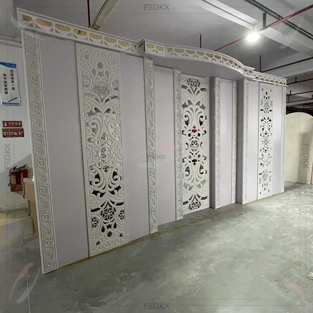 Luxury Indian Style Acrylic PVC Panel Curved Wedding Stage Backdrop Decoration 
Luxury Indian Style Acrylic PVC Panel Curved Wedding Stage Backdrop Decoration