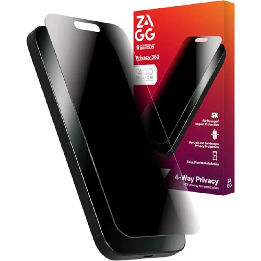Glass Elite Privacy 360 Screen Protector for iPhone 16 Pro Max 4-Way Privacy Ultra-Strong Tempered Glass 5X Stronger Smudge-Res
Glass Elite Privacy 360 Screen Protector for iPhone 16 Pro Max 4-Way Privacy Ultra-Strong Tempered Glass 5X Stronger Smudge-Res