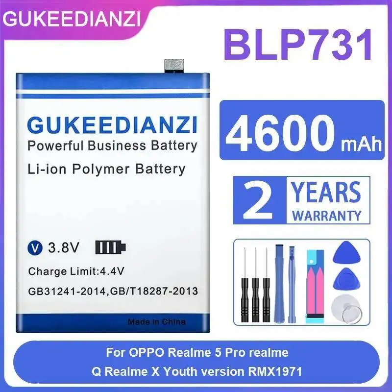 For Oppo Realme 5 Pro Q X Youth Version RMX1971 Reliable Replacement Mobile Phone Battery BLP731 4600Mah
For Oppo Realme 5 Pro Q X Youth Version RMX1971 Reliable Replacement Mobile Phone Battery BLP731 4600Mah