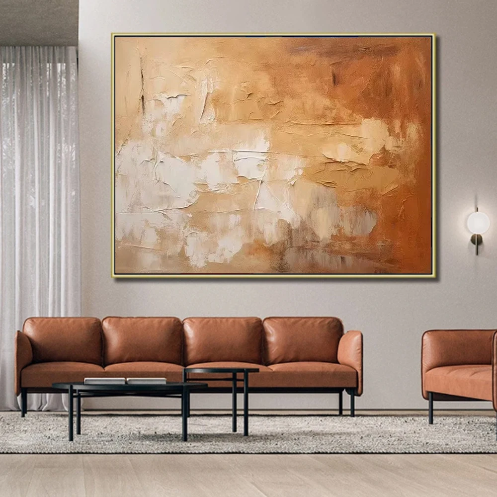 Large Size Abstract Wall Art Orange and Beige Oil Painting Handmade Modern Home Wall Decor Canvas Wall Art Textured Painting
Large Size Abstract Wall Art Orange and Beige Oil Painting Handmade Modern Home Wall Decor Canvas Wall Art Textured Painting