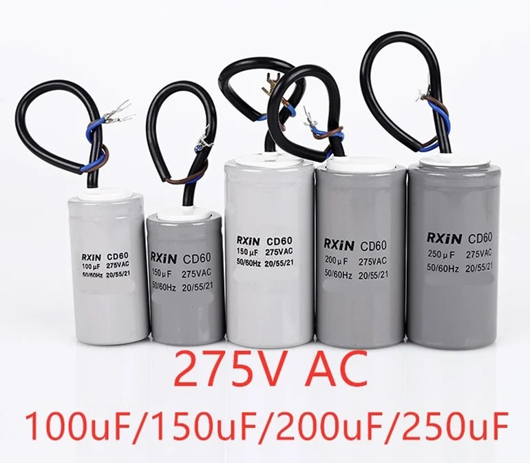 Single-phase ac motor starting capacitor type CD60 275V AC high-capacity capacitor 100uF/150uF/200uF/250uF/300uF/400uF/500uF
Single-phase ac motor starting capacitor type CD60 275V AC high-capacity capacitor 100uF/150uF/200uF/250uF/300uF/400uF/500uF