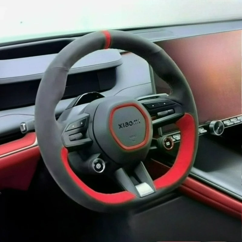 Hand-stitched renovation Non-slip black red suede leather car steering wheel cover For Xiaomi SU7 2024 SU7 Pro Max
Hand-stitched renovation Non-slip black red suede leather car steering wheel cover For Xiaomi SU7 2024 SU7 Pro Max