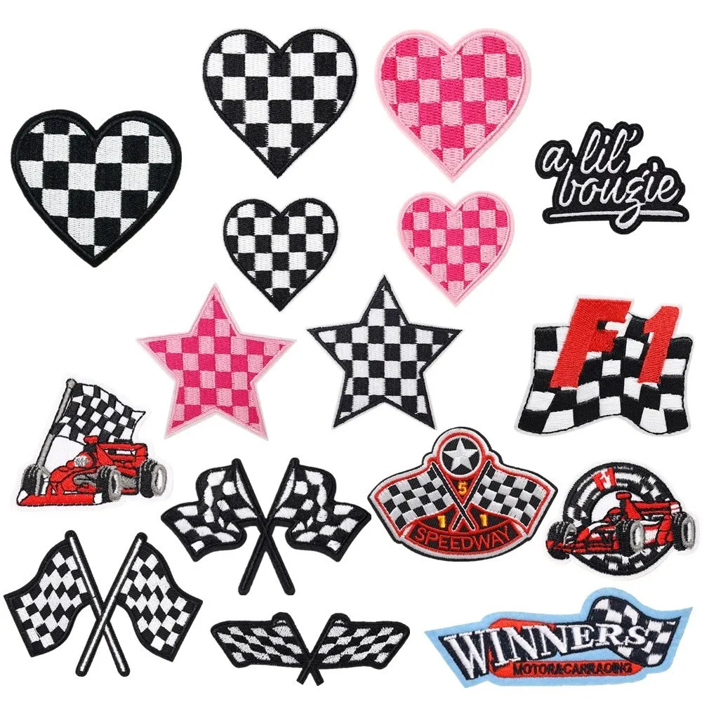 Cartoon Racing Game Logo Retro plaid Flag series for on Ride Clothing DIY Sew Hat Iron on Embroidery Patch Clothes Appliques
Cartoon Racing Game Logo Retro plaid Flag series for on Ride Clothing DIY Sew Hat Iron on Embroidery Patch Clothes Appliques