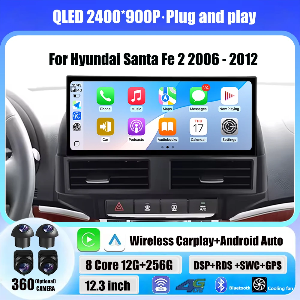 Беспроводной CarPlay QLED для Hyundai Santa Fe 2 2006-2012 Android 16 Авто Радио Мультимедиа DSP Стерео Навигация GPS 4G WIFI
Беспроводной CarPlay QLED для Hyundai Santa Fe 2 2006-2012 Android 16 Авто Радио Мультимедиа DSP Стерео Навигация GPS 4G WIFI