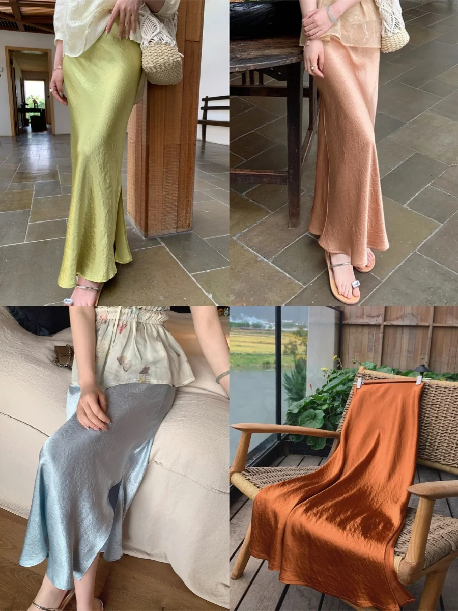 Летняя коллекция 2024: Асимметричная юбка-рыбка из ацетата с разрезом, длинная женская юбка премиум-класса, модные юбки из других материалов
Летняя коллекция 2024: Асимметричная юбка-рыбка из ацетата с разрезом, длинная женская юбка премиум-класса, модные юбки из других материалов