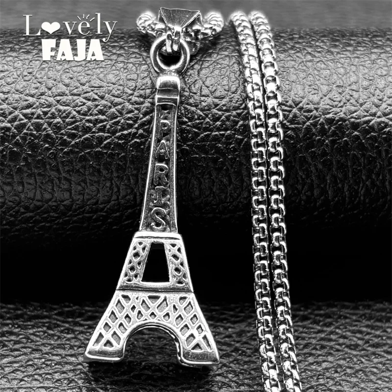 Lovely FAJA Vintage Paris Eiffel Tower Pendant Necklace For Women Men Stainless Steel Silver Color Chain Jewelry Souvenir Gift 
Lovely FAJA Vintage Paris Eiffel Tower Pendant Necklace For Women Men Stainless Steel Silver Color Chain Jewelry Souvenir Gift