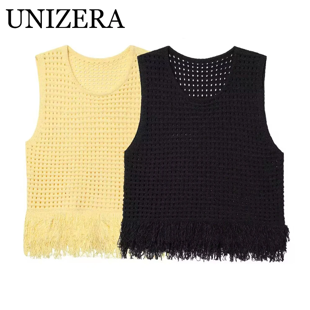 Autumn new women's clothing European and American style knitted fringe round neck sleeveless top
Autumn new women's clothing European and American style knitted fringe round neck sleeveless top