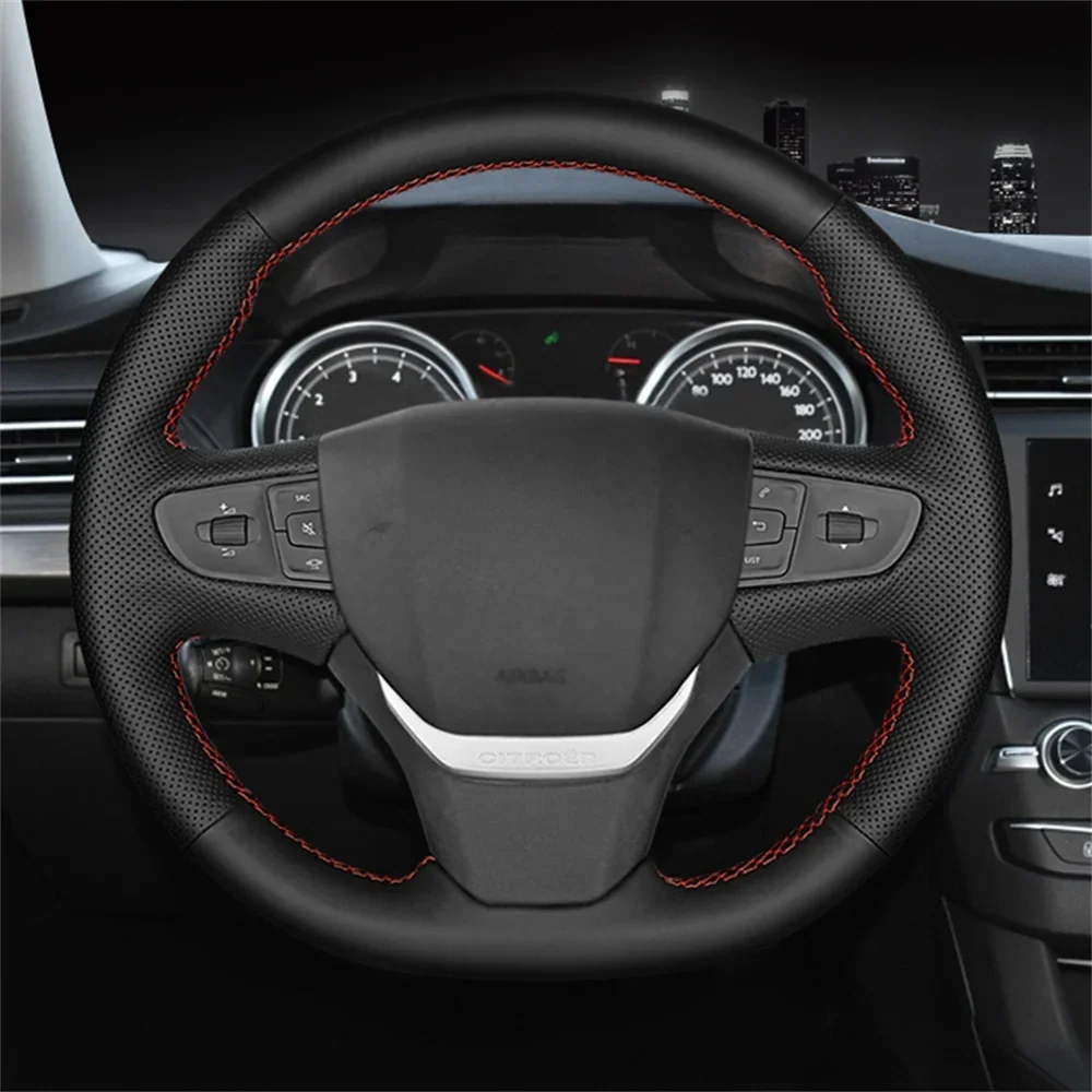 Hand Sewing Car Steering Wheel Cover Braiding Non-slip Genuine Leather Auto Interior Accessories For Peugeot 408 2014 2015-2020
Hand Sewing Car Steering Wheel Cover Braiding Non-slip Genuine Leather Auto Interior Accessories For Peugeot 408 2014 2015-2020