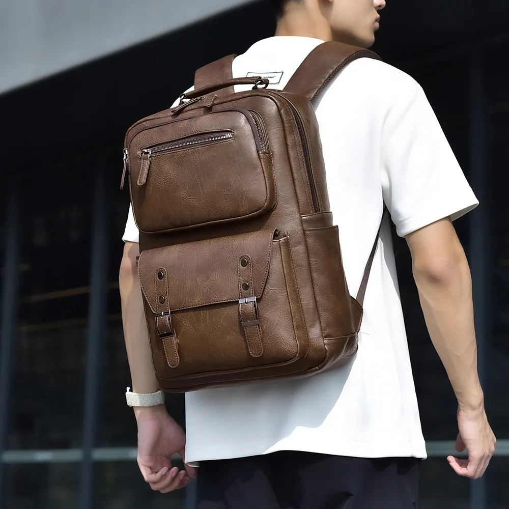 New Retro Men's Backpack Leather waterproof Travel backpacks 15.6-inch laptop bag Schoolbag mochilas de hombre рюкзак мужской 가방
New Retro Men's Backpack Leather waterproof Travel backpacks 15.6-inch laptop bag Schoolbag mochilas de hombre рюкзак мужской 가방