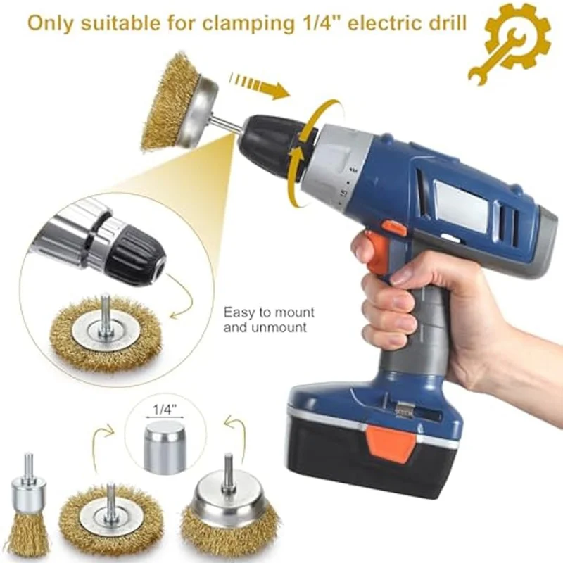 Wire Wheel For Drill-24Pack Brass Wire Wheel Cup Brush And End Brush,Wire Brush Drill Attachments,Wire Brush For Drill-A73I
Wire Wheel For Drill-24Pack Brass Wire Wheel Cup Brush And End Brush,Wire Brush Drill Attachments,Wire Brush For Drill-A73I