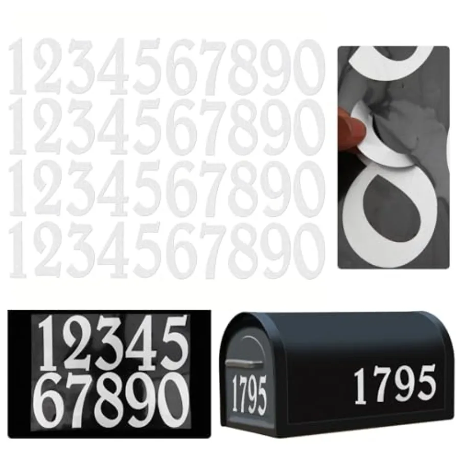 Reflective Mailbox Numbers Sticker Decal Die Cut Elegant Style Vinyl Number 3" Self Adhesive 4 Sets for Mailbox, Signs, Window,
Reflective Mailbox Numbers Sticker Decal Die Cut Elegant Style Vinyl Number 3" Self Adhesive 4 Sets for Mailbox, Signs, Window,