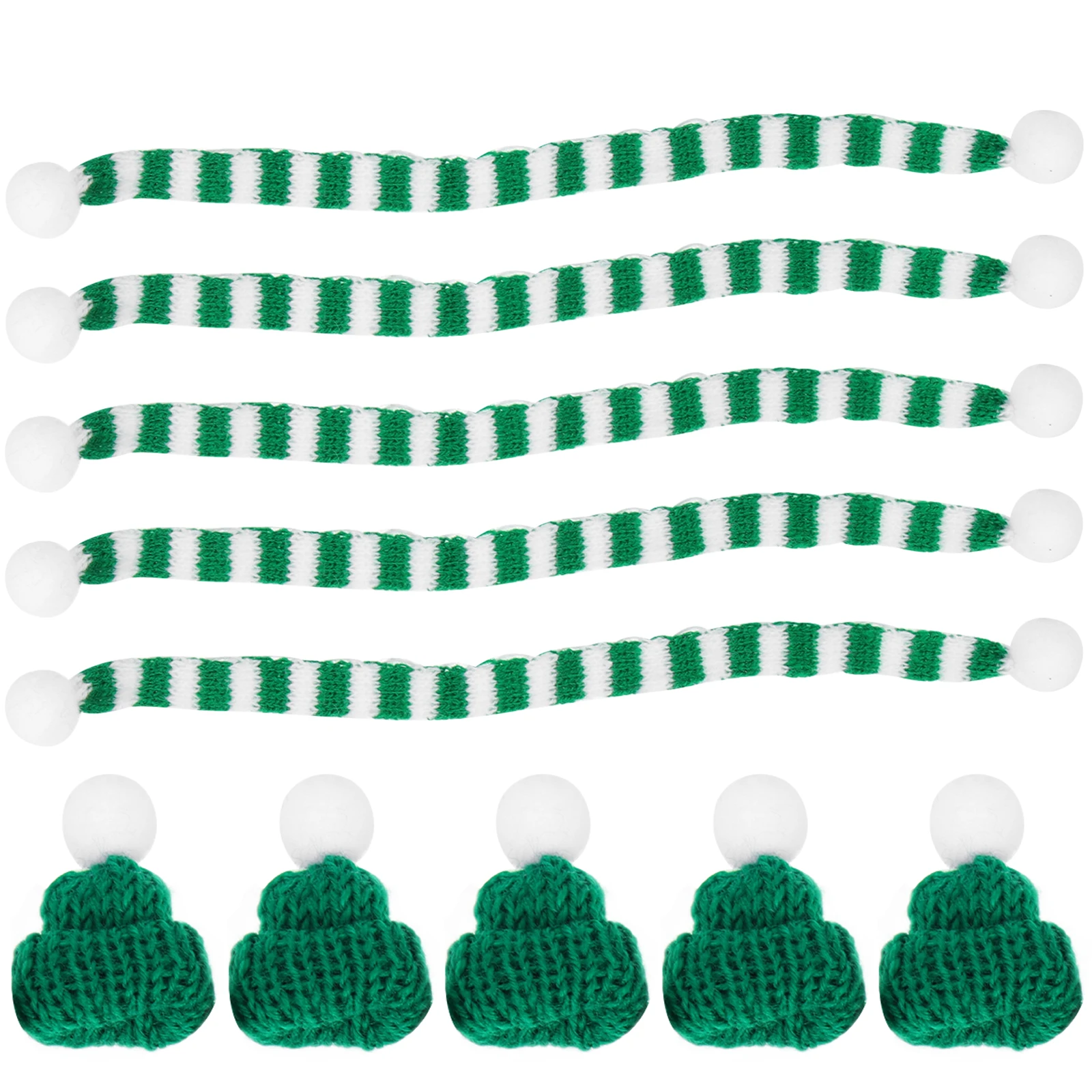 5 set Woolen Yarn Mini Hat Scarf Set 23cm Green Decor Bottle Crafts Holiday naments
5 set Woolen Yarn Mini Hat Scarf Set 23cm Green Decor Bottle Crafts Holiday naments