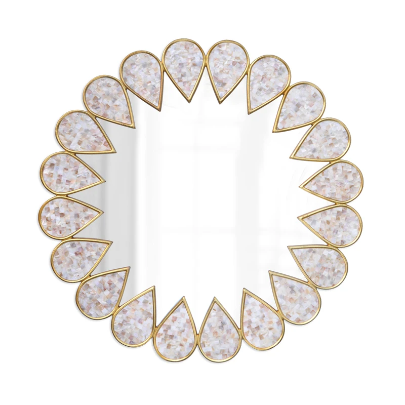 Entrance decorative mirror round shell bathroom mirror cosmetic mirror dining side fireplace
Entrance decorative mirror round shell bathroom mirror cosmetic mirror dining side fireplace