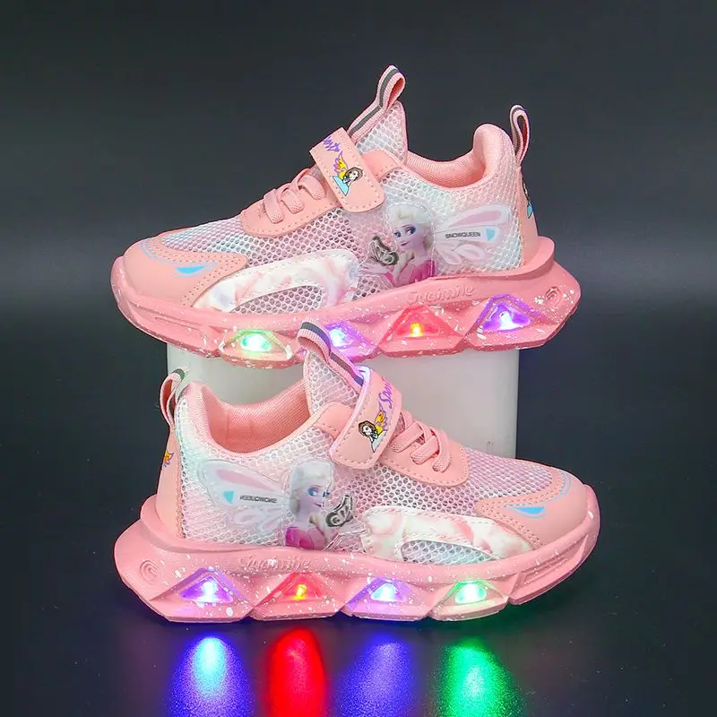 Disney Girls' Casual Shoes Led Lights Mesh Breathable Children's Sports Frozen Princess Elsa Pink Shoes Sneakers Size 22-36
Disney Girls' Casual Shoes Led Lights Mesh Breathable Children's Sports Frozen Princess Elsa Pink Shoes Sneakers Size 22-36
