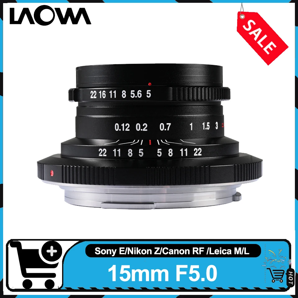 Laowa 15mm F5.0 Cookie Lens Full Frame Wide Angle Manual Focus Lens for Sony E Nikon Z Canon RF Leica M and L mount
Laowa 15mm F5.0 Cookie Lens Full Frame Wide Angle Manual Focus Lens for Sony E Nikon Z Canon RF Leica M and L mount