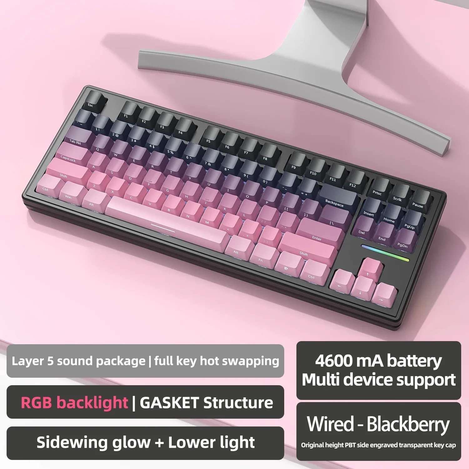 Attack Shark M87 Pro Wireless Gaming Mechanical Keyboard - Tri-Mode (BT/2.4G/USB-C) RGB Backlit Hot-Swappable TKL 5000mAh
Attack Shark M87 Pro Wireless Gaming Mechanical Keyboard - Tri-Mode (BT/2.4G/USB-C) RGB Backlit Hot-Swappable TKL 5000mAh