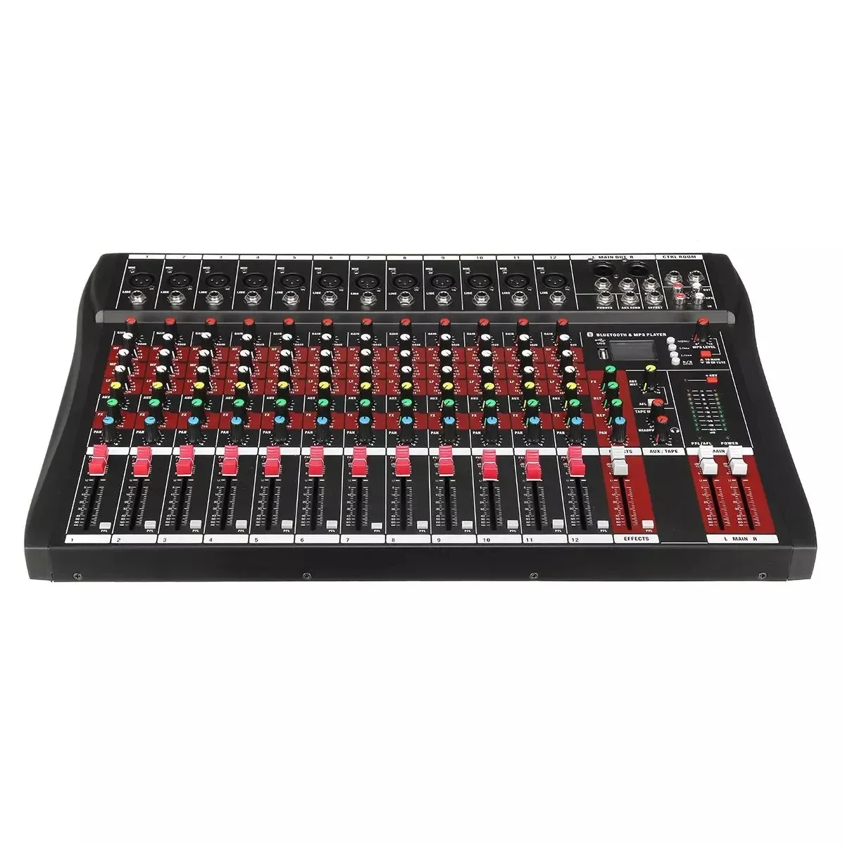 12-channel Professional Mixer Computer Stage Recording USB Sound Card High Low Tone Bluetooth DJ Model Number Certification
12-channel Professional Mixer Computer Stage Recording USB Sound Card High Low Tone Bluetooth DJ Model Number Certification