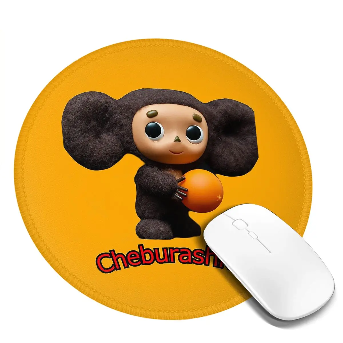 Cheburashka Round Mouse Pad Computer Keyboard Mouse Mat Gamer PC Desk Mat Office Accessories Table Mats