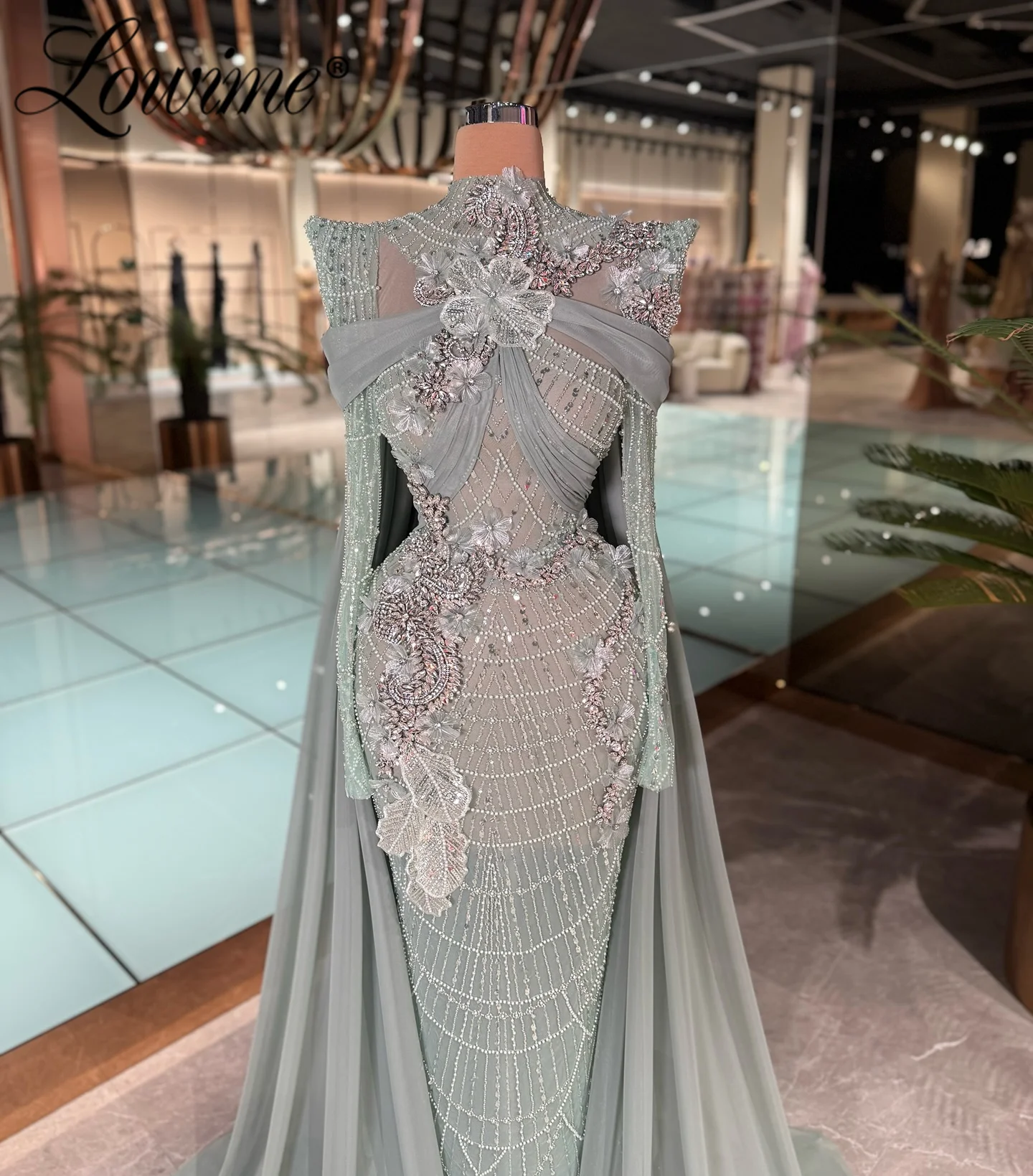 Sage Green Crystals Evening Dress Gorgeous Beaded Crystals Customized Prom Gown Chic Mermaid Formal Banquet Wear With Train 2026
Sage Green Crystals Evening Dress Gorgeous Beaded Crystals Customized Prom Gown Chic Mermaid Formal Banquet Wear With Train 2026
