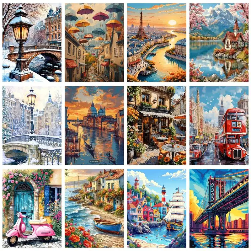 CHENISTORY Painting By Number City Landscape DIY Frame Picture By Numbers Wall Art Acrylic On Canvas Home Decoration
CHENISTORY Painting By Number City Landscape DIY Frame Picture By Numbers Wall Art Acrylic On Canvas Home Decoration
