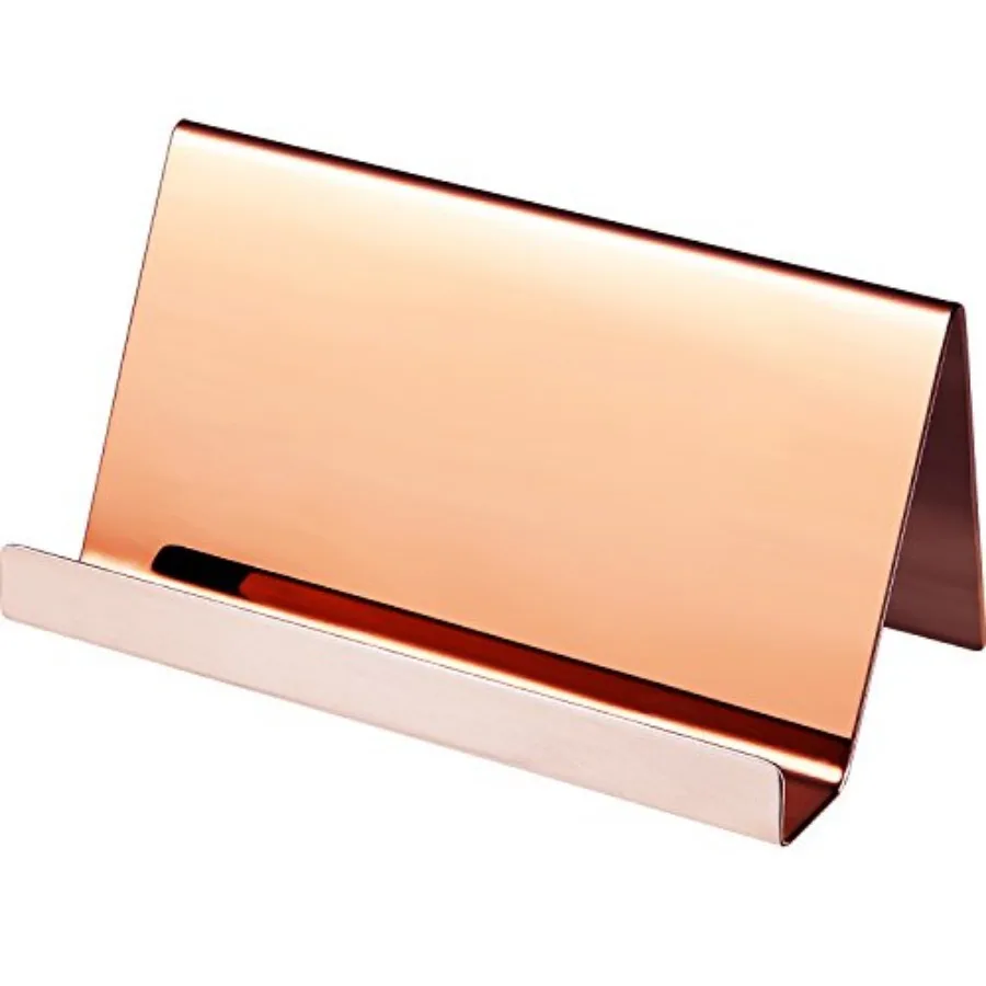Rose Gold Business Card Holders Stainless Steel me Cards Display Stand Desktop Rack Organizer for Office Home Desk Accessories
Rose Gold Business Card Holders Stainless Steel me Cards Display Stand Desktop Rack Organizer for Office Home Desk Accessories