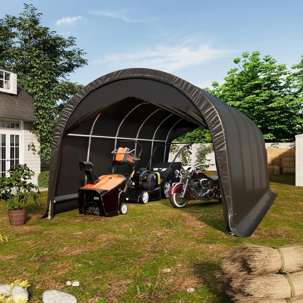 Carport 12 x 20 футов для тяжелых условий эксплуатации, портативный гараж со полностью стальным металлическим каркасом и круглой крышей, противоснежный автомобильный навес для улицы St
Carport 12 x 20 футов для тяжелых условий эксплуатации, портативный гараж со полностью стальным металлическим каркасом и круглой крышей, противоснежный автомобильный навес для улицы St