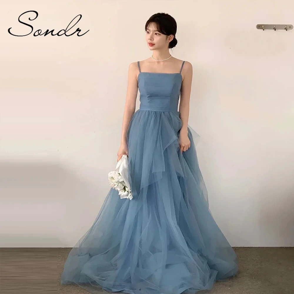 Sondr Misty Blue Luxury Women Party Dresses Spaghetti Straps Evening Dresses Customized Korean Wedding Reception Dress
Sondr Misty Blue Luxury Women Party Dresses Spaghetti Straps Evening Dresses Customized Korean Wedding Reception Dress