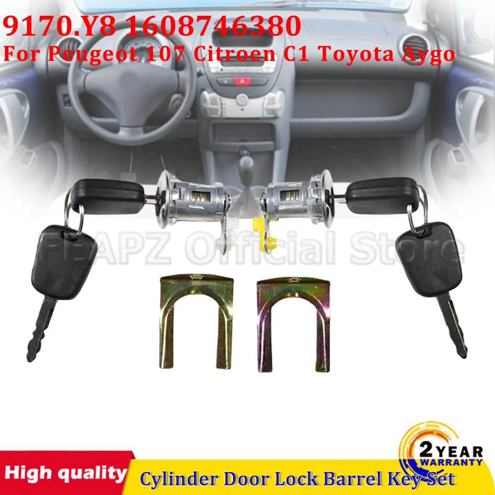 Front Left Right Cylinder Door Lock Barrel Key Set 05-14 9170.Y8 1608746380 For Peugeot 107 Citroen C1 Toyota Aygo Auto Parts
Front Left Right Cylinder Door Lock Barrel Key Set 05-14 9170.Y8 1608746380 For Peugeot 107 Citroen C1 Toyota Aygo Auto Parts