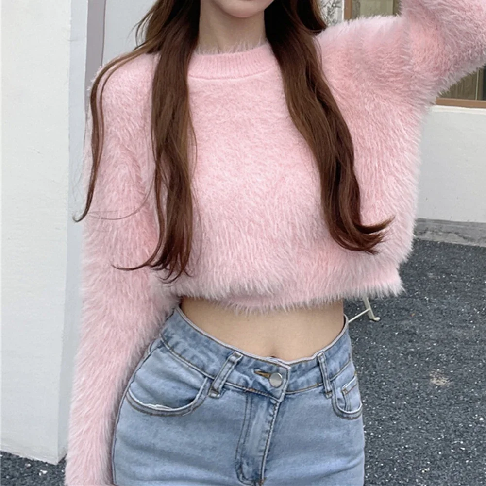 Casual Wear Holiday Party Women Knitted Top Short Pullover Women Cozy Faux Mink Sweater Faux Mink Sweater White
Casual Wear Holiday Party Women Knitted Top Short Pullover Women Cozy Faux Mink Sweater Faux Mink Sweater White