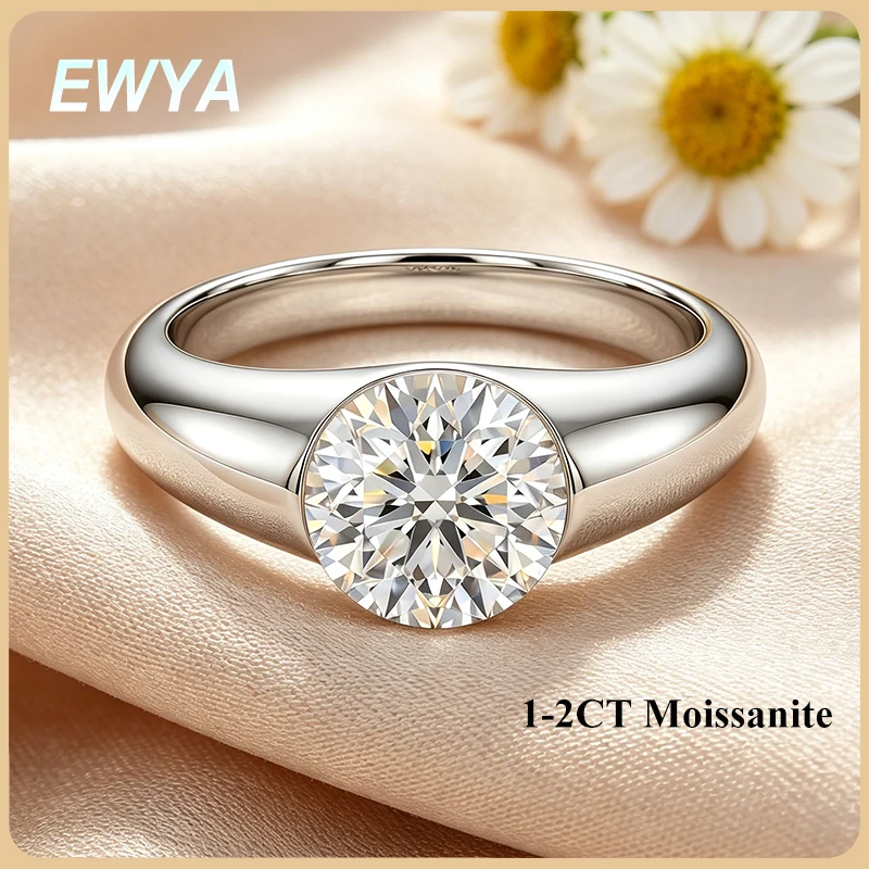 EWYA 1CT 2CT Round Cut Solitaire Moissanite Engagement Ring for Women S925 Silver GRA Certified Dainty Bridal Party Wedding Band
EWYA 1CT 2CT Round Cut Solitaire Moissanite Engagement Ring for Women S925 Silver GRA Certified Dainty Bridal Party Wedding Band