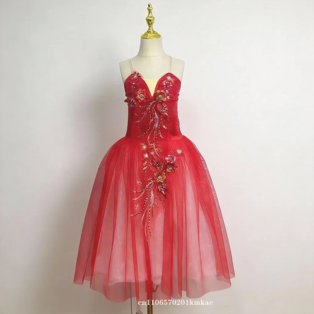 Adult Women Ballet Dance Tutu Dress Blue Flower Decoration Dance Performance Costumes Princess Dance Practice Romantic Dress
Adult Women Ballet Dance Tutu Dress Blue Flower Decoration Dance Performance Costumes Princess Dance Practice Romantic Dress