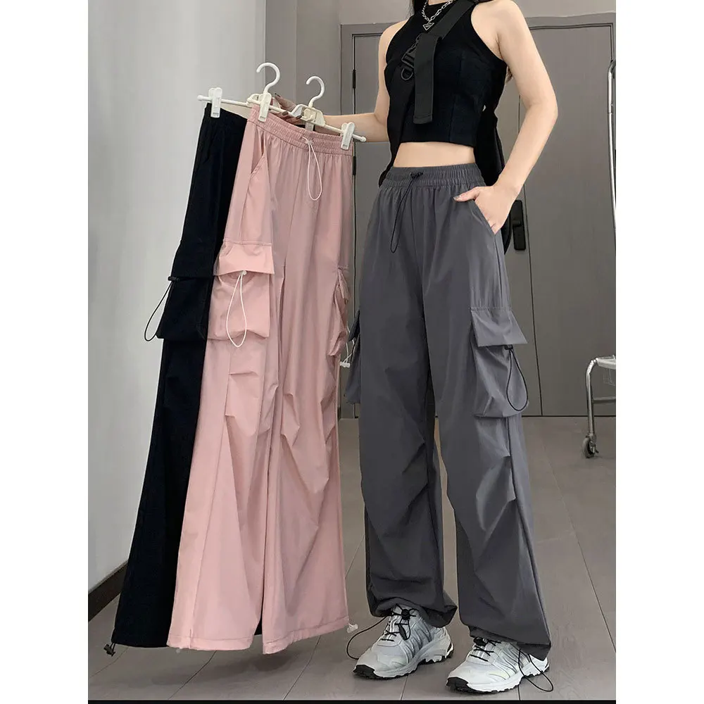 Fashionable Grey High Waist Women's Loose Wide-Leg Casual Cargo Pants Spring summer Korean Fashion Streetwear Women
Fashionable Grey High Waist Women's Loose Wide-Leg Casual Cargo Pants Spring summer Korean Fashion Streetwear Women