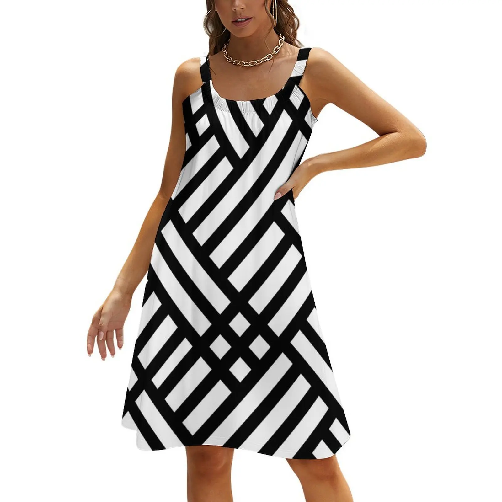 Black and White Retro Stripes and Checks Beach Sling Skirt womens dress dresses summer woman 2024
Black and White Retro Stripes and Checks Beach Sling Skirt womens dress dresses summer woman 2024