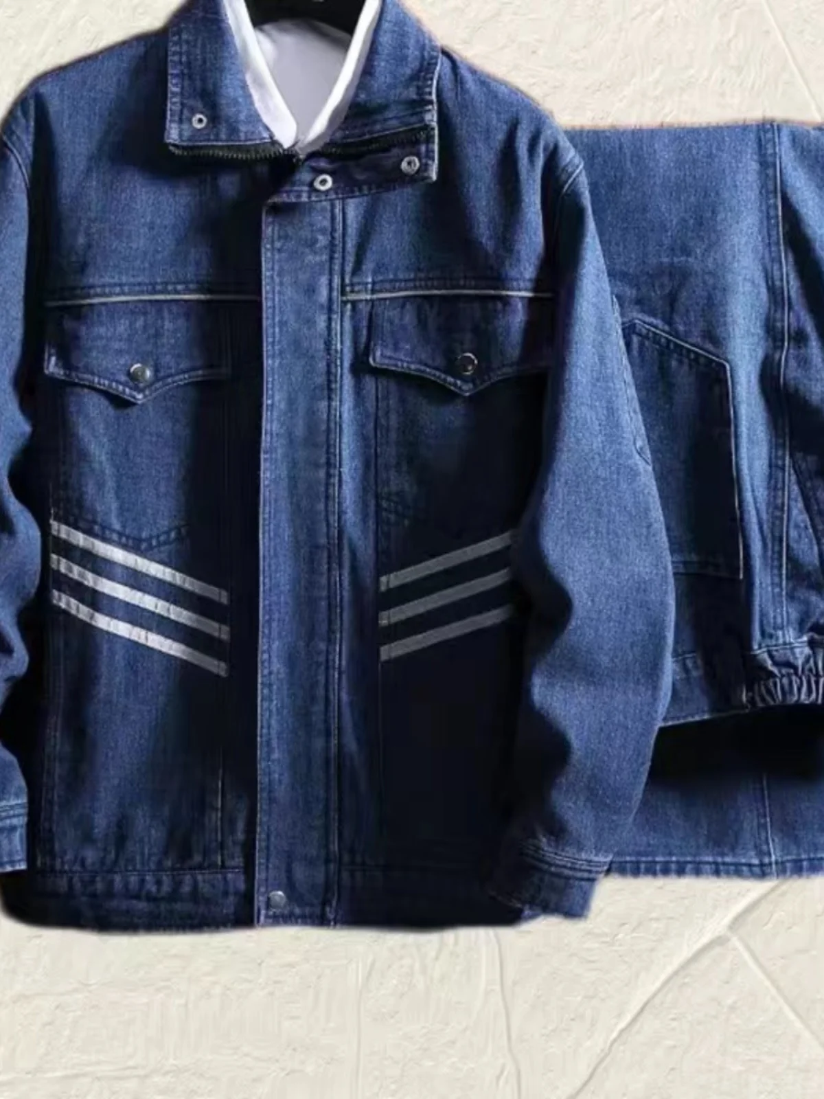 Men's Work orm Set Pure Cotton Denim Anti-Heat Welding Clothing Elastic Wear-Resistant Spring Autumn Workwear
Men's Work orm Set Pure Cotton Denim Anti-Heat Welding Clothing Elastic Wear-Resistant Spring Autumn Workwear