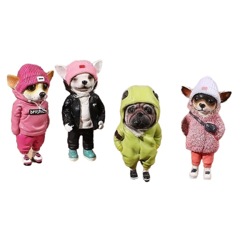Resin Standing Dog Statue Personification Chihuahua Sharpei Dog Figurines Home Decor Office Living Room Desk Decoration Durable-
Resin Standing Dog Statue Personification Chihuahua Sharpei Dog Figurines Home Decor Office Living Room Desk Decoration Durable-