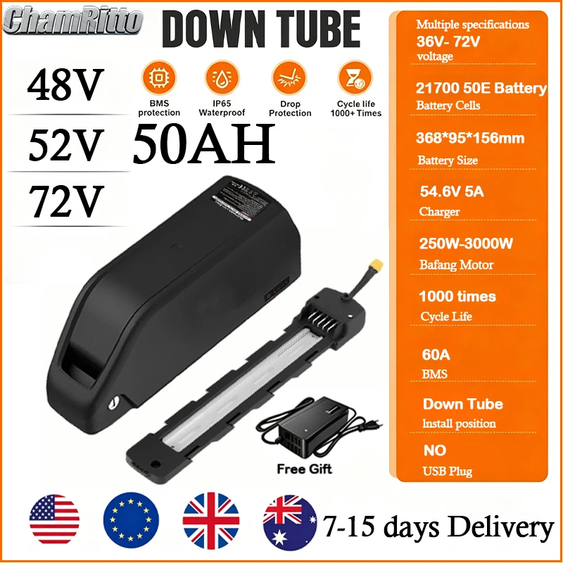 Polly DP7 48V 52V 36V 60V 72V Hailong Electric bicycle Down Tube battery 25ah 30ah 35 40 50Ah ebike 3000W 21700 Lithium Battery
Polly DP7 48V 52V 36V 60V 72V Hailong Electric bicycle Down Tube battery 25ah 30ah 35 40 50Ah ebike 3000W 21700 Lithium Battery