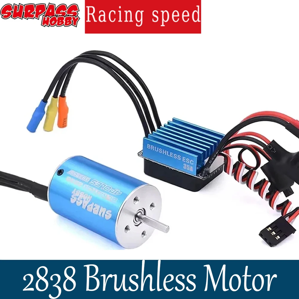 Surpass Hobby 2838 Brushless Motor - 3200/3600/3800/4500/4700/5300/5500/6200KV + 35A ESC for 1/14 1/16 RC Car & Boat
Surpass Hobby 2838 Brushless Motor - 3200/3600/3800/4500/4700/5300/5500/6200KV + 35A ESC for 1/14 1/16 RC Car & Boat